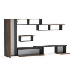 Decorotika Southsea Moduler Modern Tv Unit Wall Mount Customizable Layout Black Alina - thumbnail 5