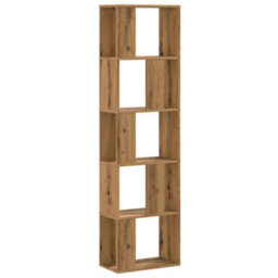 Berkfield Bookcase 5-Tier Artisian Oak 45X23.5X162.5 Cm Engineered Wood - thumbnail 2
