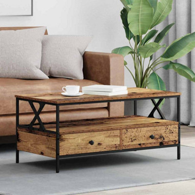 Berkfield Coffee Table Old Wood 100 X 51 X 45 Cm Engineered Wood - image 1