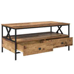 Berkfield Coffee Table Old Wood 100 X 51 X 45 Cm Engineered Wood - thumbnail 5