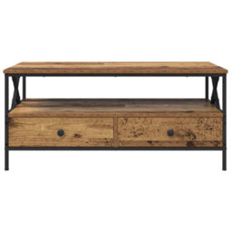 Berkfield Coffee Table Old Wood 100 X 51 X 45 Cm Engineered Wood - thumbnail 6