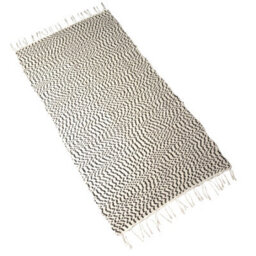 Proheeder Handmade Recycled Cotton Area Rug - White Ikat (140 X 70Cm) - thumbnail 1