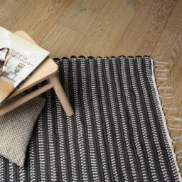 Proheeder Handmade Recycled Cotton Area Rug - White Ikat (140 X 70Cm) - thumbnail 6