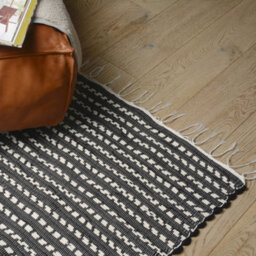 Proheeder Handmade Recycled Cotton Area Rug - White Ikat (140 X 70Cm) - thumbnail 7