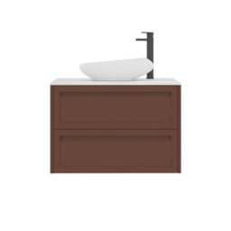 Royal Bathrooms Royal Bathroom Elmore 800mm Terracotta Clay Wall Mounted Countertop Bathroom Vanity Unit 2 Drawer With Nova Basin - thumbnail 7