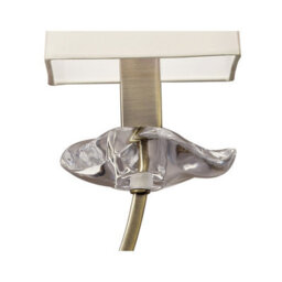 Luminosa Lighting Luminosa Akira Wall Lamp Switched 2 Light E14, Antique Brass With Cream Shades - thumbnail 5