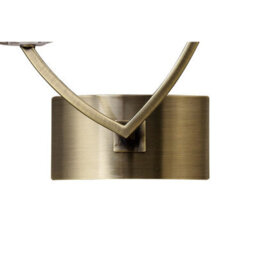 Luminosa Lighting Luminosa Akira Wall Lamp Switched 2 Light E14, Antique Brass With Cream Shades - thumbnail 4