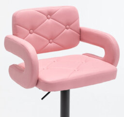 Set Of 3 Pink High Alicante Faux Leather Bar Stools Gas Lift Swivel Breakfast Kitchen Island Chairs Plush Seats - thumbnail 4