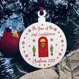 Red Ocean Lockdown Bauble Tree Decoration Gift For Family Home Decoration Memory Sign