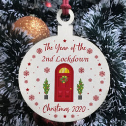 Red Ocean Lockdown Bauble Tree Decoration Gift For Family Home Decoration Memory Sign - thumbnail 3