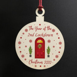 Red Ocean Lockdown Bauble Tree Decoration Gift For Family Home Decoration Memory Sign - thumbnail 2