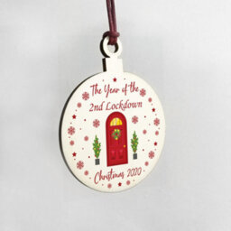 Red Ocean Lockdown Bauble Tree Decoration Gift For Family Home Decoration Memory Sign - thumbnail 4