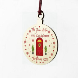 Red Ocean Lockdown Bauble Tree Decoration Gift For Family Home Decoration Memory Sign - thumbnail 6