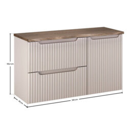 Heze Furniture Noca Bathroom Cabinet With Drawers, Doors And Worktop - Cashmere - thumbnail 9