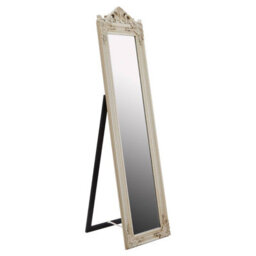 Orsina Sleek Champagne Floor Mirror Versatile Large Free Standing Mirror, Functional Full Length Floor Mirror