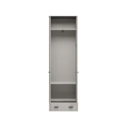 Arte Hugo Tall Hallway Cabinet 60Cm - Cashmere & Black, Compact Entryway Storage With Drawer And Hanging Rail - thumbnail 2