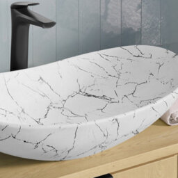 Heze Furniture Nordic Bathroom Cabinet 80Cm With 2 Drawers And Oval Basin - Cremona Oak - thumbnail 5