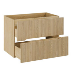 Heze Furniture Nordic Bathroom Cabinet 80Cm With 2 Drawers And Oval Basin - Cremona Oak - thumbnail 2