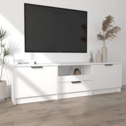 Berkfield Modern Tv Cabinet White 140X35X40 Cm Engineered Wood - thumbnail 3