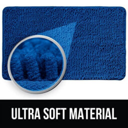 Ameha Navy Blue Chenille Mat 40X60Cm, Extra Soft, Non-Slip, Absorbent Bath Rug & Doormat - thumbnail 5
