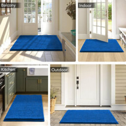 Ameha Navy Blue Chenille Mat 40X60Cm, Extra Soft, Non-Slip, Absorbent Bath Rug & Doormat - thumbnail 9