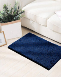 Ameha Navy Blue Chenille Mat 40X60Cm, Extra Soft, Non-Slip, Absorbent Bath Rug & Doormat - thumbnail 8