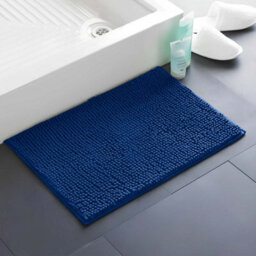 Ameha Navy Blue Chenille Mat 40X60Cm, Extra Soft, Non-Slip, Absorbent Bath Rug & Doormat - thumbnail 7