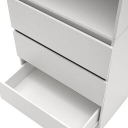 Living And Home White Wooden Bookcase With 3 Drawers 60Cm X 35Cm X 180Cm - thumbnail 8