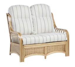 Desser Vale Light Oak 2 Seater Sofa & 2 Armchairs Indoor Real Cane Rattan Conservatory Suite With Uk Sewn Cushions In Linen Taupe - thumbnail 6