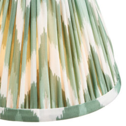 Luminosa Lighting Luminosa Burley Rechargeable Brushed Aged Brass Plate Table Lamp With Cotswold Green Fabric Zigzag Shade 16Cm Integrated Led - thumbnail 6