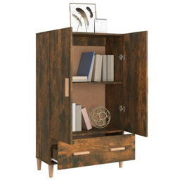 Berkfield Sturdy Highboard Smoked Oak 70X31X115 Cm Engineered Wood - thumbnail 7