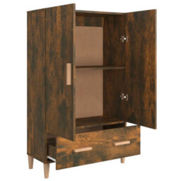 Berkfield Sturdy Highboard Smoked Oak 70X31X115 Cm Engineered Wood - thumbnail 4