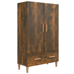 Berkfield Sturdy Highboard Smoked Oak 70X31X115 Cm Engineered Wood - thumbnail 1