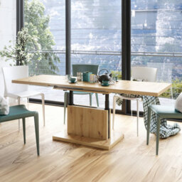 Heze Furniture Astrid 80 - 2 In 1 Extending Coffee / Dining Table - Artisan Oak - thumbnail 3