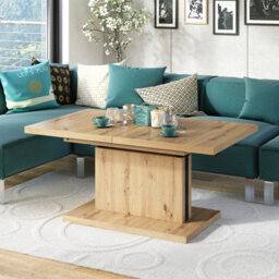 Heze Furniture Astrid 80 - 2 In 1 Extending Coffee / Dining Table - Artisan Oak - thumbnail 4