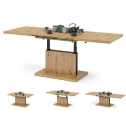 Heze Furniture Astrid 80 - 2 In 1 Extending Coffee / Dining Table - Artisan Oak - thumbnail 2