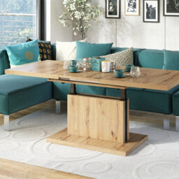 Heze Furniture Astrid 80 - 2 In 1 Extending Coffee / Dining Table - Artisan Oak - thumbnail 5