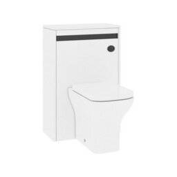 Royal Bathrooms Orion 540mm Matt White Btw Wc Toilet Unit With Black Strip - thumbnail 2