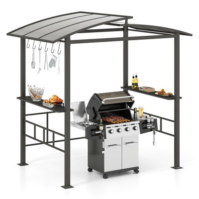 Costway 2.5 X 1.5 M Hardtop Grill Gazebo Outdoor Bbq Shelter With Vented Roof - image 1