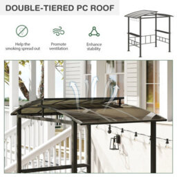 Costway 2.5 X 1.5 M Hardtop Grill Gazebo Outdoor Bbq Shelter With Vented Roof - thumbnail 7