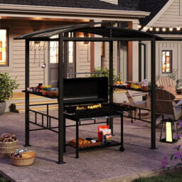 Costway 2.5 X 1.5 M Hardtop Grill Gazebo Outdoor Bbq Shelter With Vented Roof - thumbnail 4