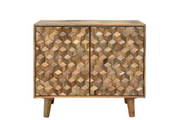 Buttercup Farm Geometric Small Sideboard - Mango Wood - L45 X W93 X H77 Cm - Mango Light Finish - thumbnail 1