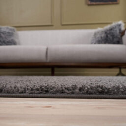 The Rugs Dark Grey Soft Plain Design Fluffy Shaggy Rugs And Runners High Pile Living Room Kitchen Hallway 380 - thumbnail 4