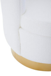 Orsina White Velvet Upholstered Round Chair, Accent Chair For Living Room, Accent Lounge Chair With Golden Base - thumbnail 9