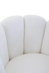 Orsina White Velvet Upholstered Round Chair, Accent Chair For Living Room, Accent Lounge Chair With Golden Base - thumbnail 8