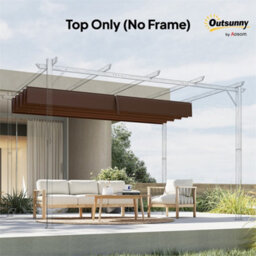 Coffee 2.86 X 2.45 M Pergola Cover Replacement For 3 X 2 M Frame, Top Only - thumbnail 5