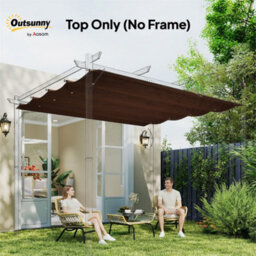 Coffee 2.86 X 2.45 M Pergola Cover Replacement For 3 X 2 M Frame, Top Only - thumbnail 6