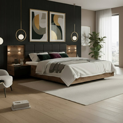 Heze Furniture Kassel Super King Size Bed With Bedside Tables 180A - image 1
