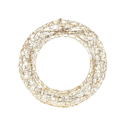 Urbn-Living Gold - Christmas Wreath With Led Light - 30Cm - image 1