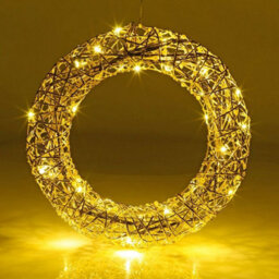 Urbn-Living Gold - Christmas Wreath With Led Light - 30Cm - thumbnail 5